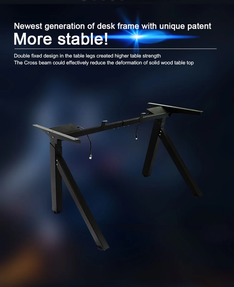 ODM Electric Standing Table Adjustable Height Best Picture RGB Big Black De Gaming Desk with Table Top